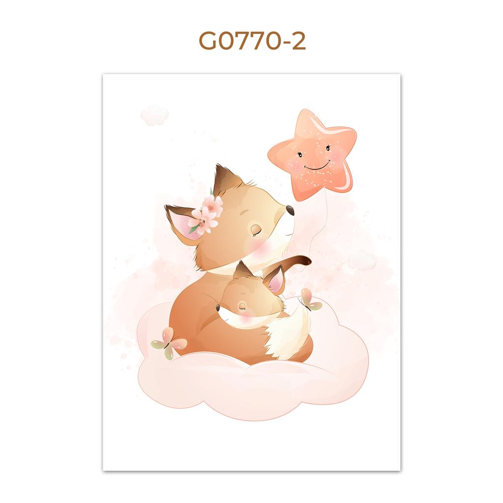 Nordic Custom Name Personalized Animal Fox Wall Art Canvas Painting Posters Picture For Kids Baby Nursery Girl Room Home Decor