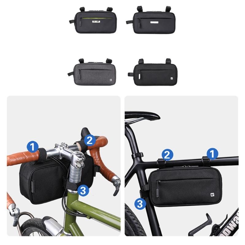 Large Capacity Polyester Bicycles Handlebars Bag Fashionable Green Bike Front Bag for Easy Storage Of Cycling Essential