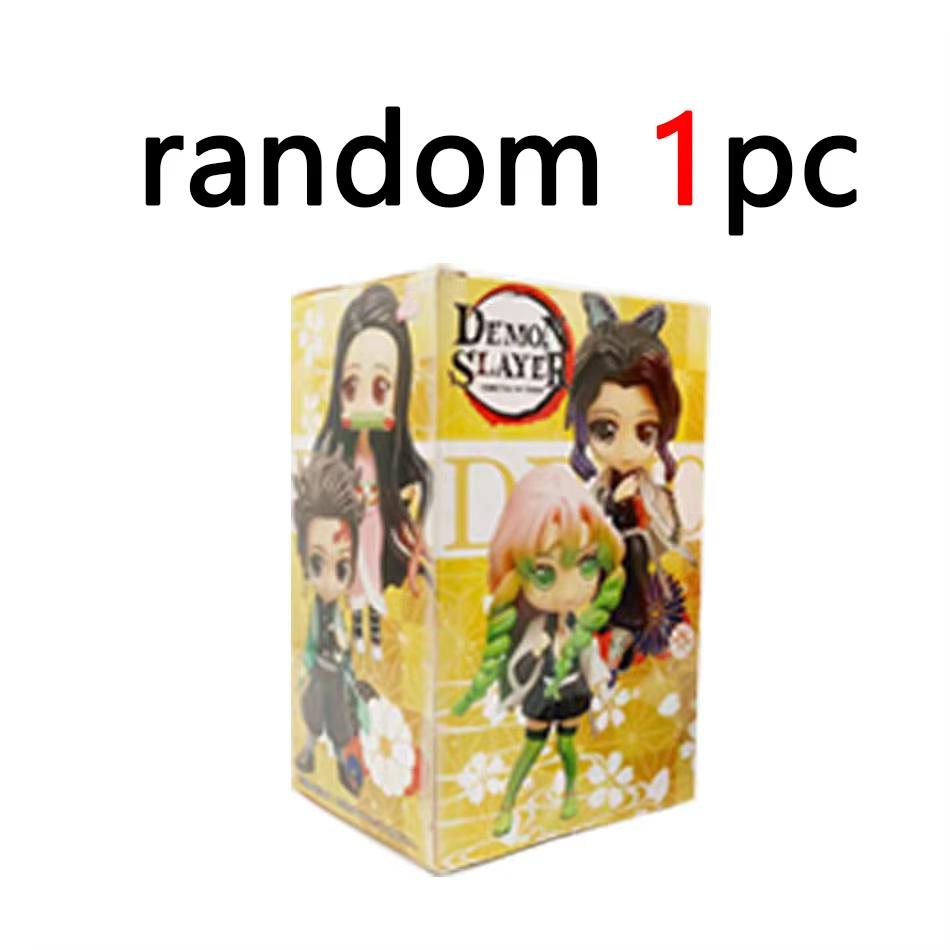 Big Head Style Demon Slayer Kimetsu No Yaiba Anime Figurines PVC Dolls Desktop Decoration Model Toys Festival Gifts Box