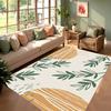Minimalist Plants Illustrations Area Rug Geometric Line Leaves Design Modern Home Decor Carpet Soft Non-Slip Mat for Living Room