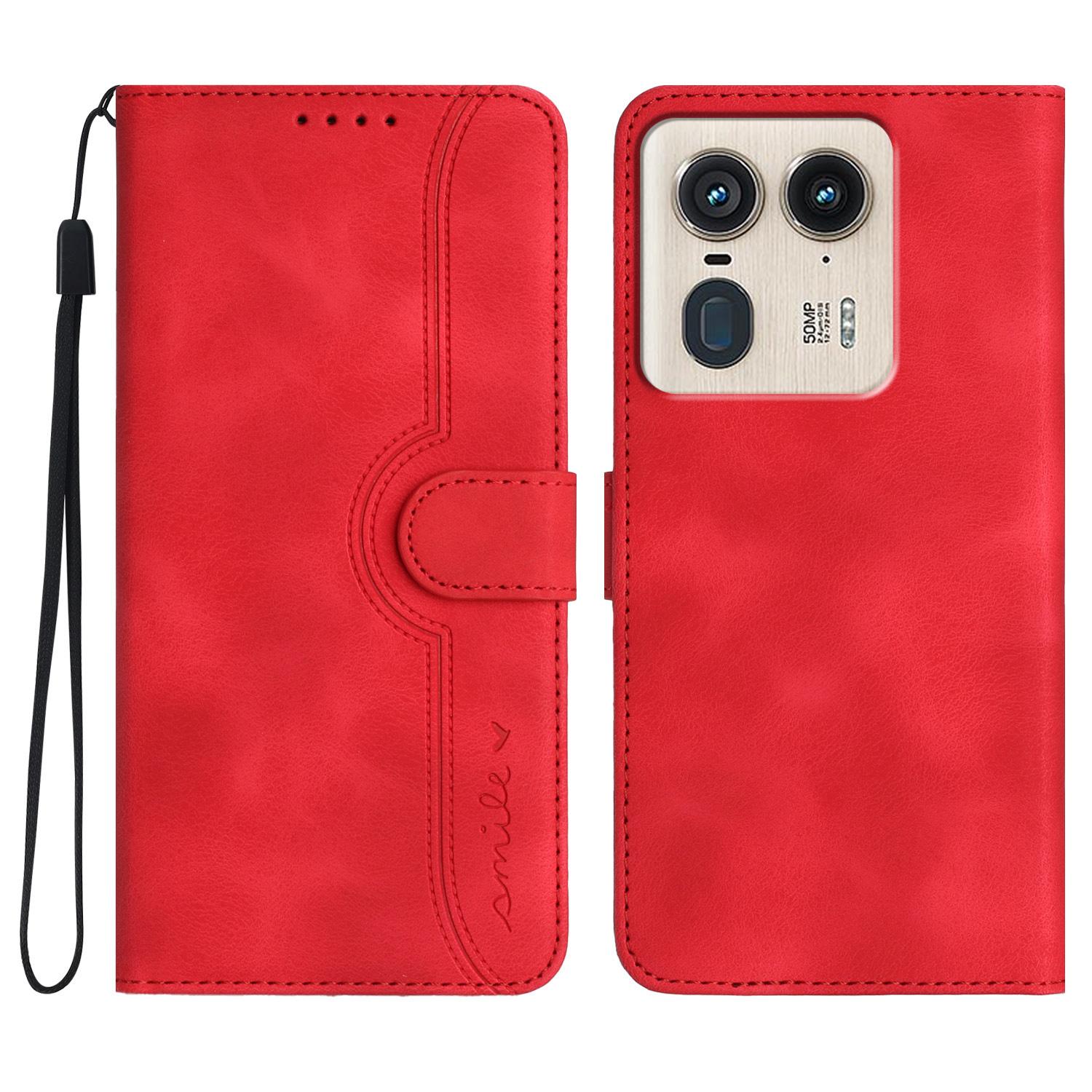 

YX0030 For Motorola Edge 50 Ultra 5G/Moto X50 Ultra 5G Case PU Leather Flip Phone Cover Red