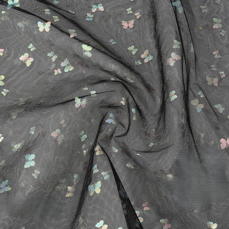 100x150cm Fancy Feather Butterfly Gauze Wedding Dress Shampooy Skirt Gauze Stage Costume Fabric Background Decorative Foil Gauze