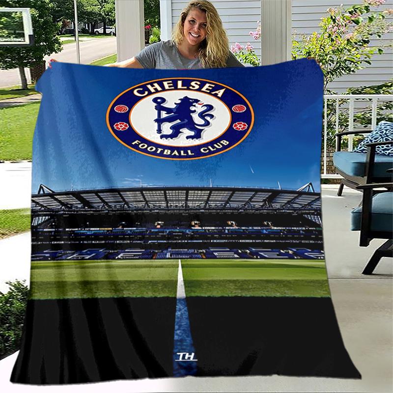 1pc Blanket - Chelsea FC Logo Print Design, Lightweight Blanket for Sofa, Bed- Soft &Warm, Gift for All Seasons