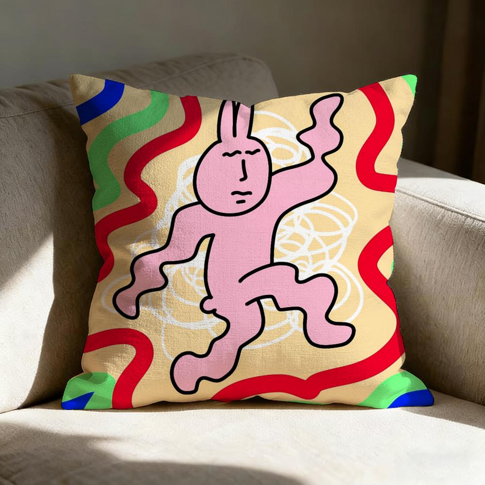 My Friend Rrabbit Cute Pillow Case Pillowcase Doublesided Printed Sofa Cushion Bedroom Headboard Pillow