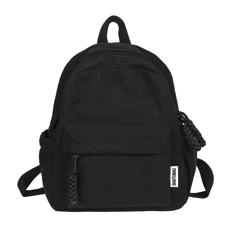 Schoolbag Corduroy Small Backpack Women's Fashion Spring New Japanese ins Simple Versatile Travel Shopping Soft Girl Backpack