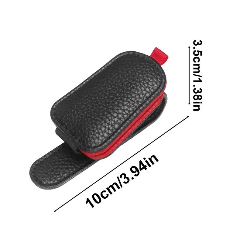 Sunglass Holder For Car Sunglasses Hanger Eyeglass Mount Magnetic Glasses Hanger Clip Sunglass Organizer Protective PU Leather