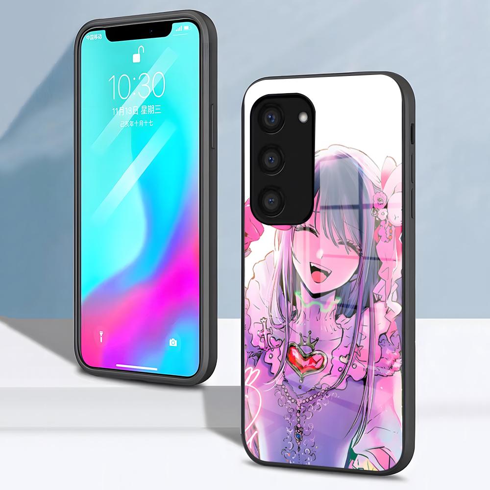

Чехол для телефона Oshi No Ko Аниме Ай Хосино Для Samsung S26 S25 S24 FE S23 S22 S21 Plus S20 Ultra Note20Ultra Черная Стеклянная Крышка Galaxy S24 FE