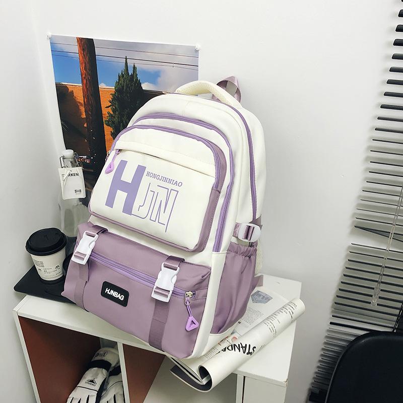 New backpack, male and female students schoolbag, large capacity, fashion trend, casual backpack, simple bag