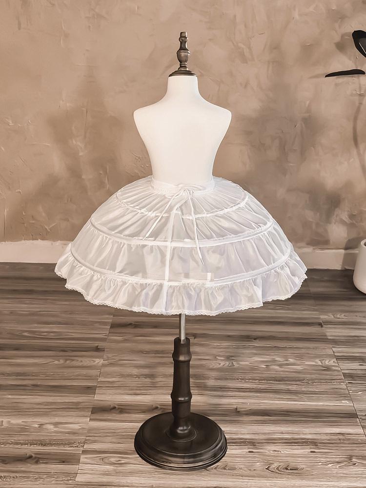 45cm Children's Lolita Petticoat with Short Fishbone Support for Ballet or Cosplay Performance