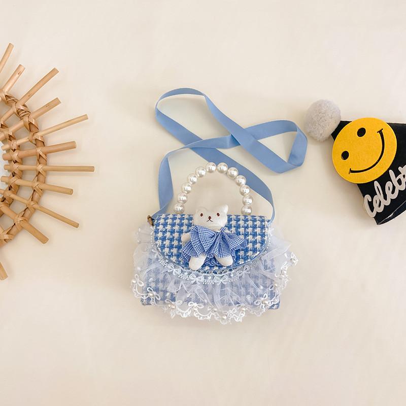 Trendy Korean Style Cute Children's Mini Shoulder Bag With Pearl Elements And Fashionable Design