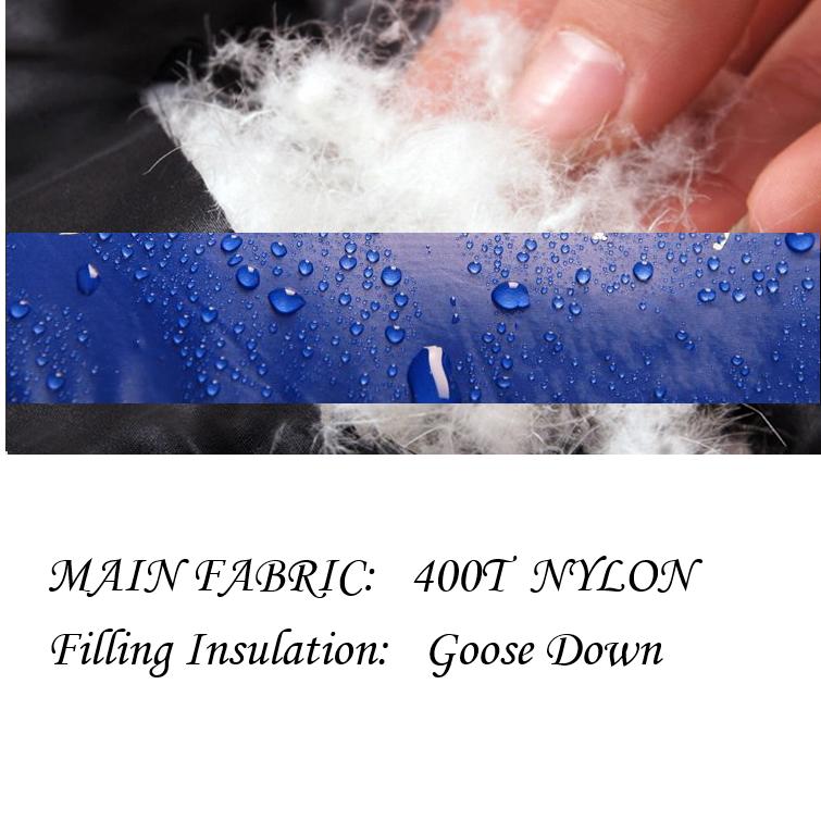 Zipper Connect Sleeping Bag 80x210cm Goose Down Down Insulation Rated For 68°F To -31°F
