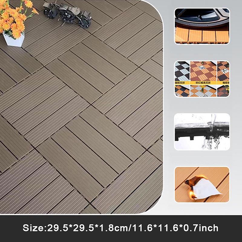 Diy Plastic Wood Flooring For Balcony Bathroom Courtyard Garden Terrace - Outdoor Splicing Waterproof Anti-Slip Floor Mat