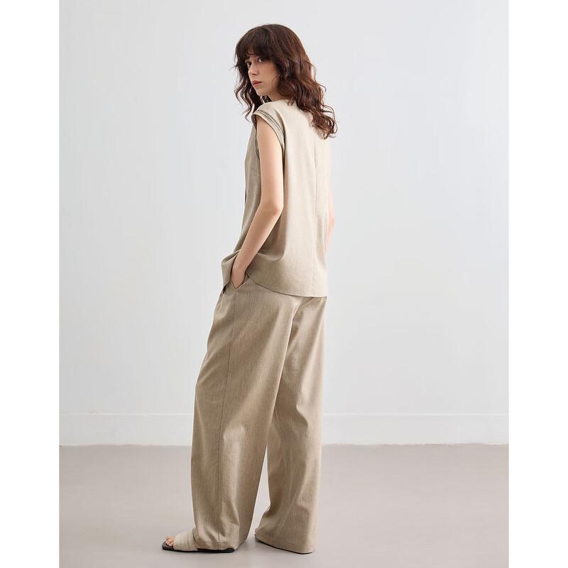 Demana Linen Blend Sleeveless Top & Wide-Leg Pants Set