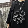 Y2K Womens Tshirt Cute Butterfly Print Gothic Black Vintage Harajuku Oversized Short Sleeve Tshirt Kawaii Casual Aesthetic