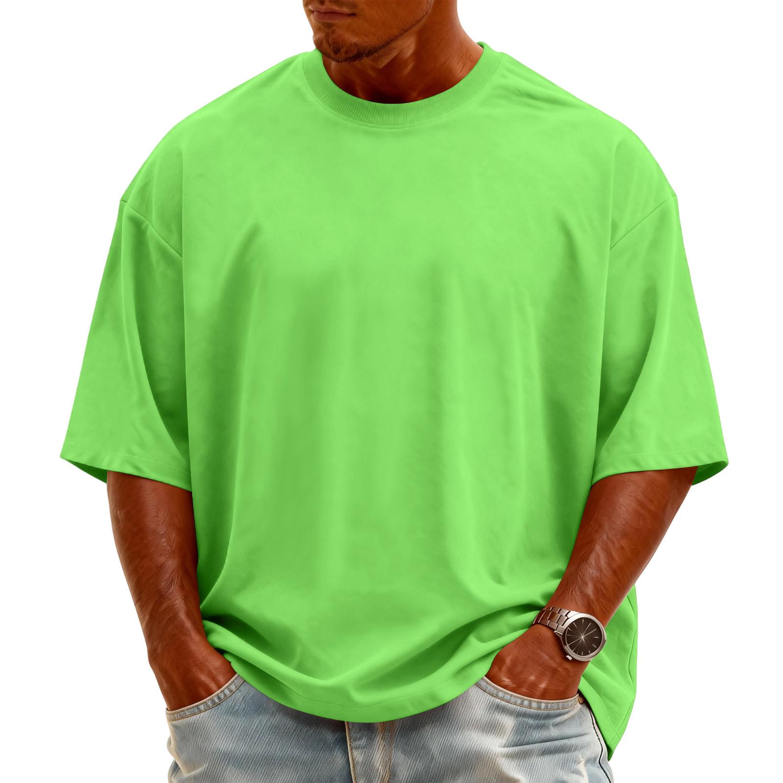 Herren Strick-T-Shirt mit Rundhalsausschnitt, kurzärmlig | Modischer Freizeit-Pullover für den Alltag & Wochenende L