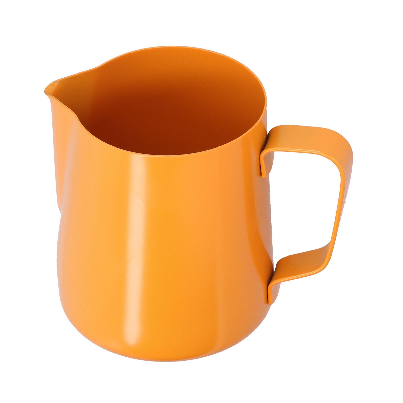 

400ml PTFE Pointed Mouth Milk Frothing Jug Stainless Steel Coffee Jug for Home KitchenOrange оранжевый