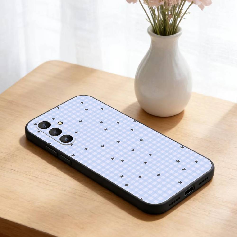 Pastel Plaid Pattern Style  Phone Case For Samsung Galaxy A73,A21s,A22,A31,A52,A53,A71,A41Soft Black Shell