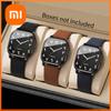 3PCS Fashion Women Square Quartz Watches Set Leather Strap Creative Arabic Dial Ladies Watches Relogio Feminino (Without Box)