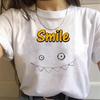 Funny Smile Print Women T Shirt Fashion Summer Harajuku T-Shirt Short Sleeve Round Neck Woman Tshirt Top