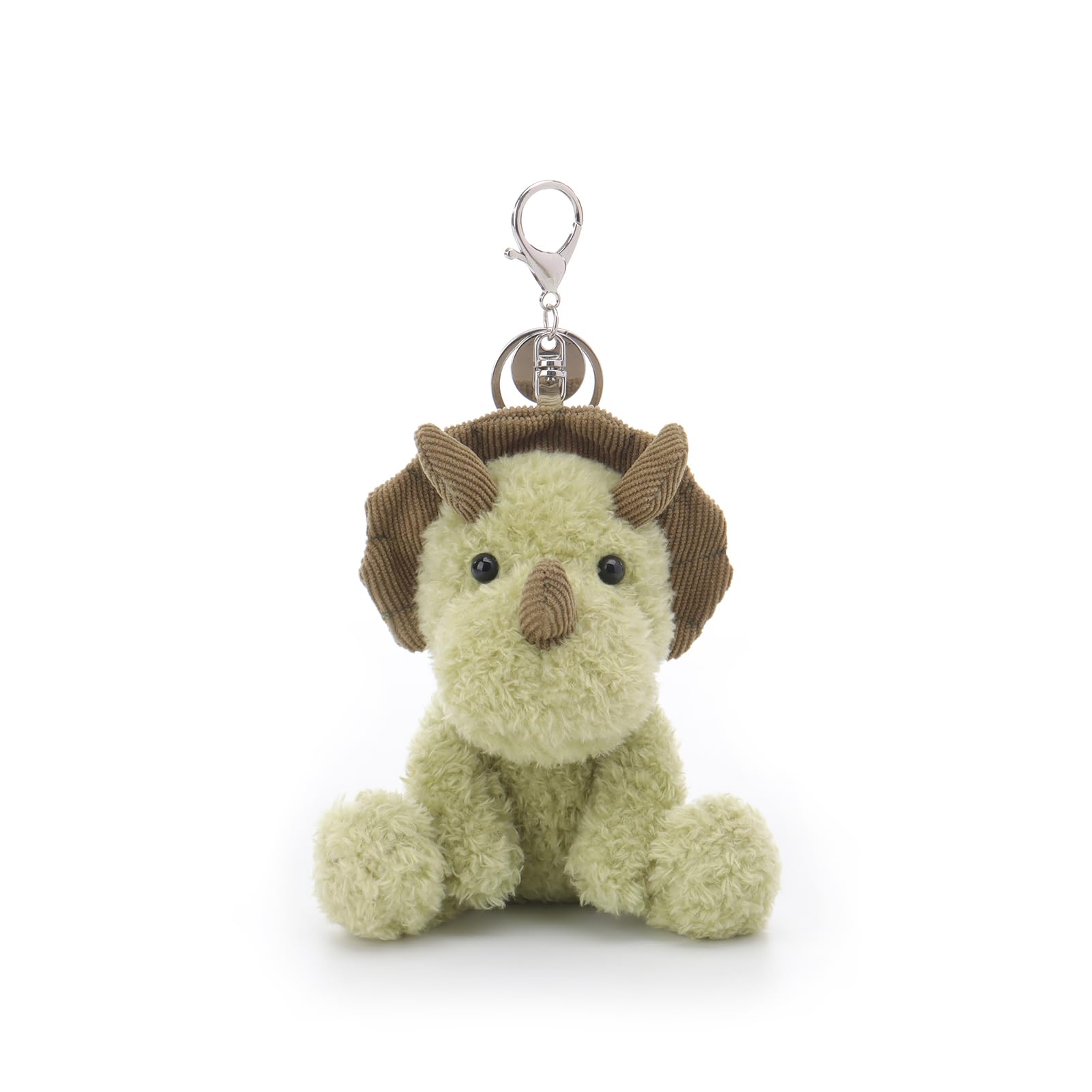 

Apricot Lamb Green Triceratops Cute Soft Keychain Plush Perfect for Boys and Fits Kids Backpacks and 13cm Toy, Girls, Purses, зелёный