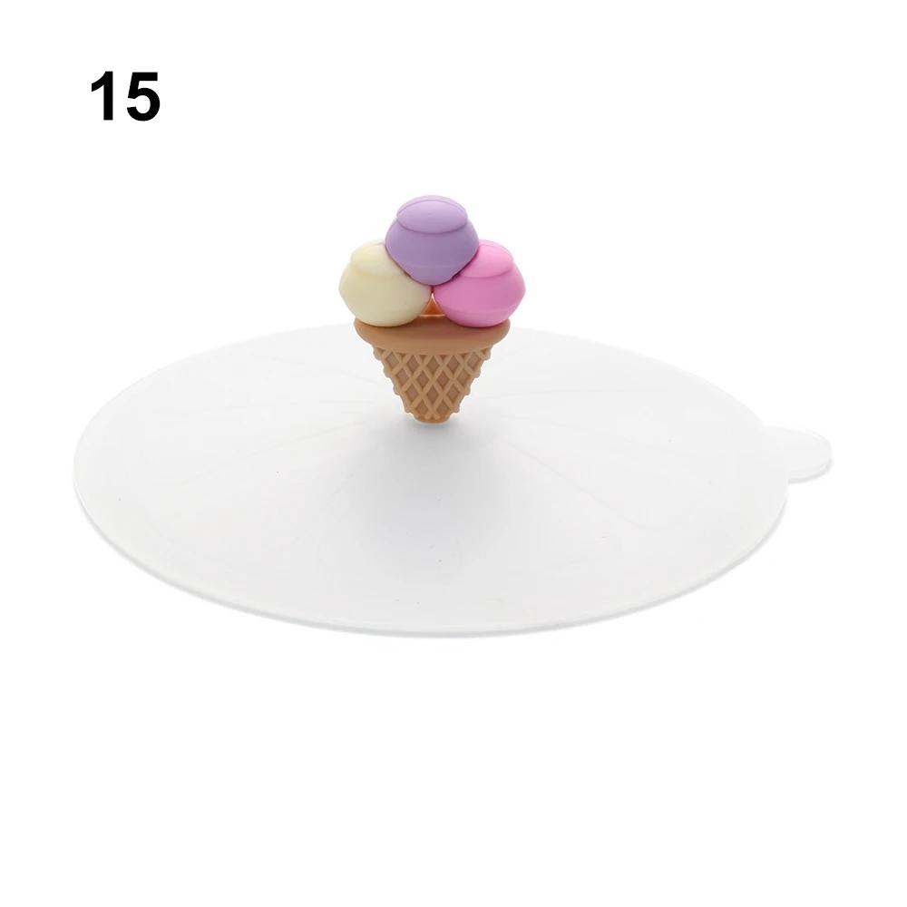 New Transparent Cartoon Cute Silicone Cup Cover Heat-resistant Leak Proof Sealed Lids Cap Dustproof Cup Cover