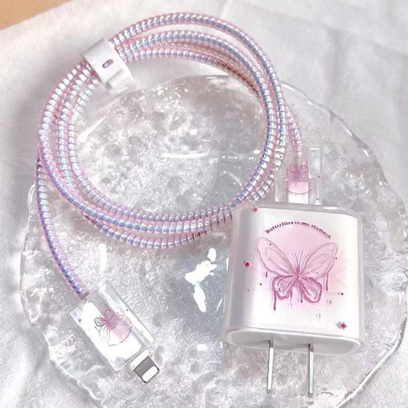 

Защитные чехлы для зарядного устройства Ins Паук Бабочка Чехол для зарядного устройства Защита от переломов Органайзер для кабеля Для зарядного устройства Ip 18/20 Вт Для Iphone12 13 14