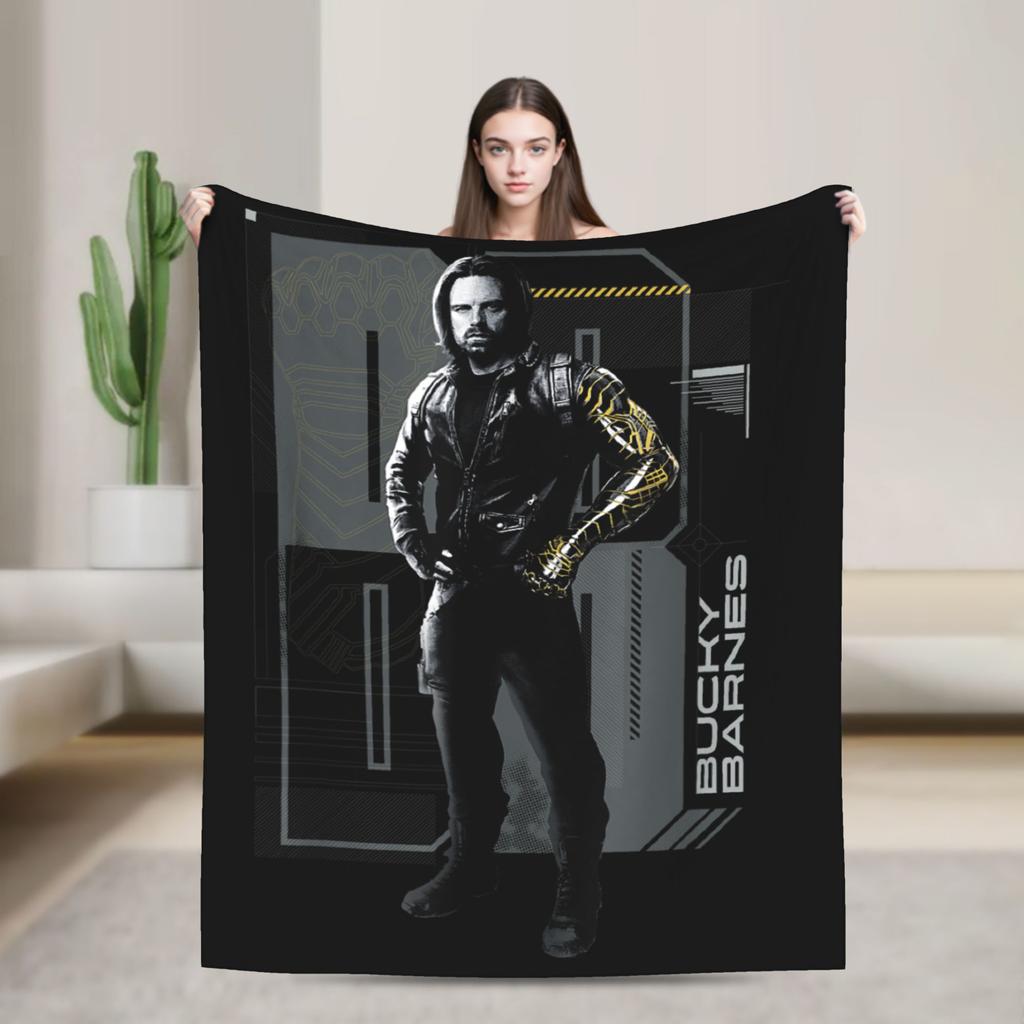 Thunderbolts Bucky Barnes Poster Decke Flanell Winter Soldier Warme Überwurfdecken Flugzeug Reise Zuhause Sofa Plüsch Dünne Steppdecke