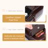 Genuine Leather Sling Bag Men Retro Shoulder Bag Multi-pocket Chest Bag with USB Charging Port