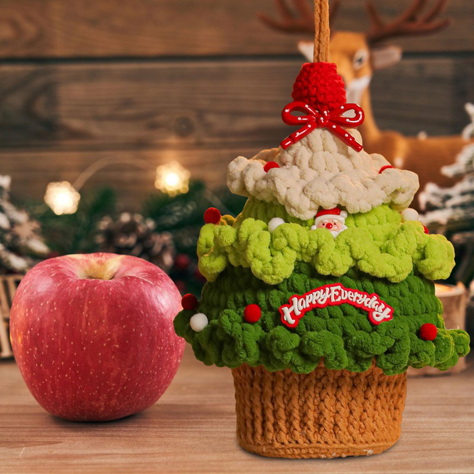 Christmas Themed Decoration Storage Box Fully Handmade Crochet Christmas Tree Shaped Box Holiday Ideal Bedding Storage Cabinet One Size