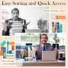 4 Packs Plastic Desk Organizer File Folder, Desktop Magazine Holder, Office File Sorter Rack, Vertical File Dividers