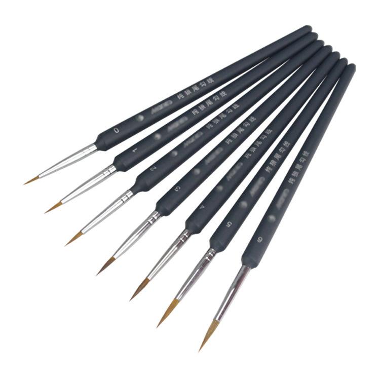 9PCS/Set Wolverine Painting Brush Pure Wolverine Tail Stroke Hook Edge Pen Gouache Watercolor Brush Digital Oil Brush