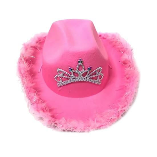 Hat Scarf Glasses Set Pink Series Felt Cowboy Hat with Feather Trim Pink Bandana Heart-Shaped Sunglasses Versatile Western Style Accessories