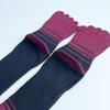 1/4 Pairs Long 5 Finger Socks Man Cotton Striped Colorful Compression Sweat-Absorbing Breathable Fitness Hiking Outdoor Toe Sock