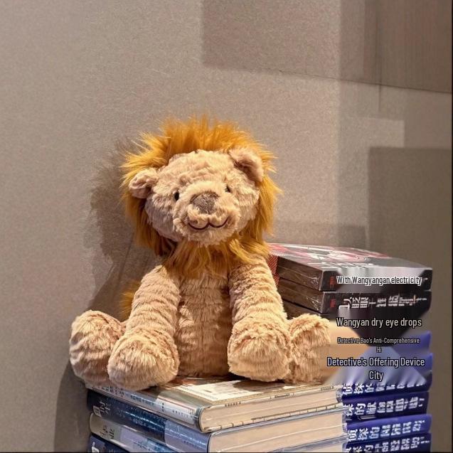Domestic Wavy Fur Lion Plush Doll – Soft Toy Gift for Girls