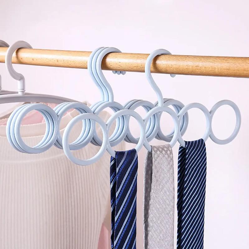 2pcs Multi Functional Circular Hanger, Scarf, Scarf, Tie, Belt Storage Hanger, Home Wardrobe Hook Hanger.