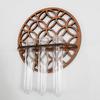 Cross-Border Round Solid Wood Plant Storage Rack – Simple Wall-Mounted Test Tube Wooden Decor for Bedroom.