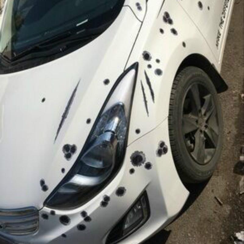 Adesivo per Auto 3D Decalcomania Proiettile Copriauto Moto Graffi Proiettile Realistico Adesivo Impermeabile 1 pz
