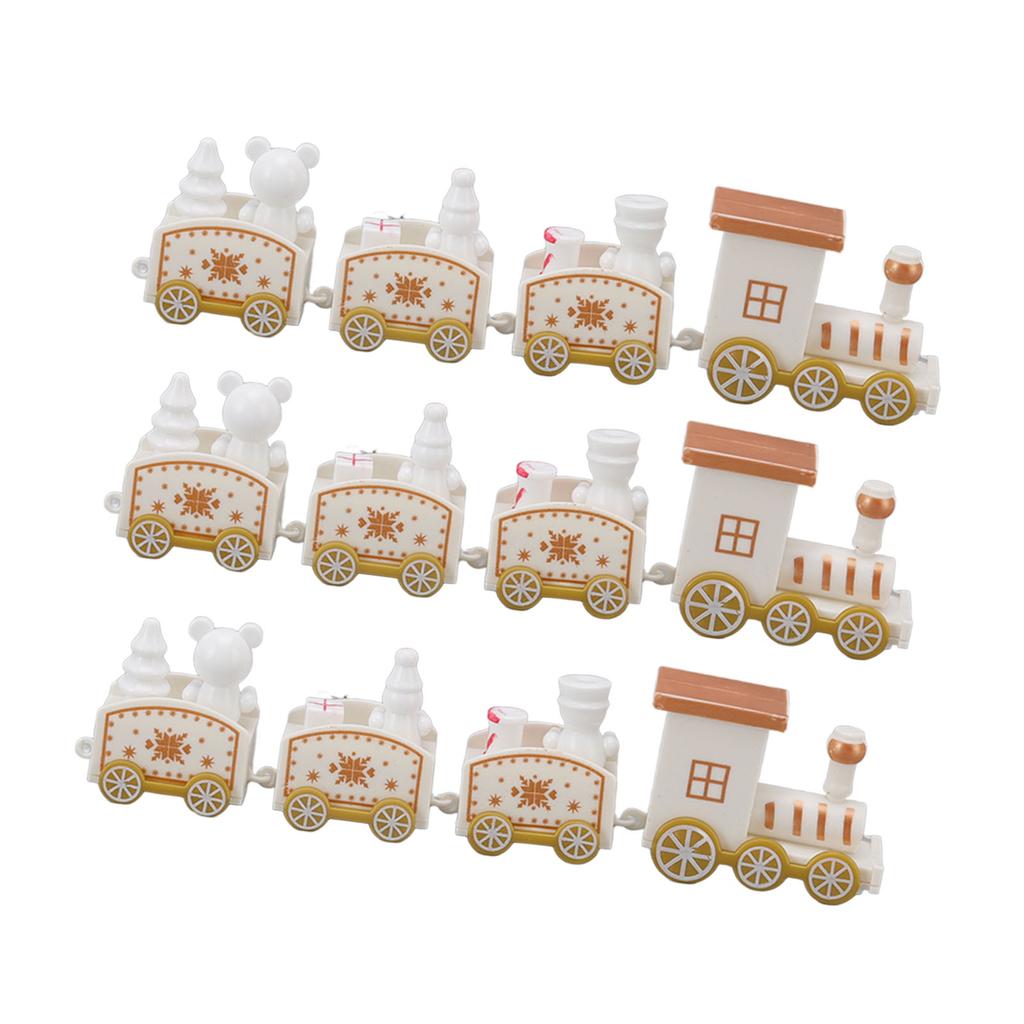 3 Sady Malý Vláček Vánoční Dekorace Vynikající Mini Vláček Dekor Sada Vánoční Dekorační Rekvizity