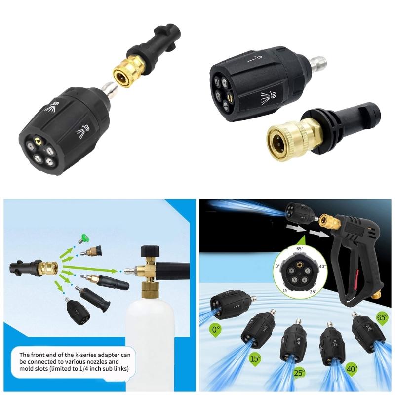 Versatile Rotating Nozzle Head with 1/4 Quick Connect Easy To Use Nozzle Head Set for Homeowners & Gardening Enthusiasts