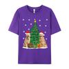 Xmas Lighting Santa Golden Retriever Tshirt Unisexs Tshirt Personalized Print T Shirt Black Best Gift Clothing
