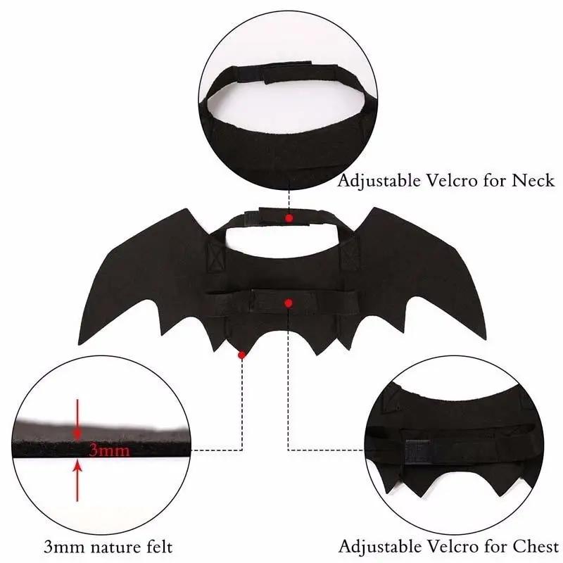 Creative Halloween Cute Pet Clothes Black Bat Wings Harness Costume Halloween Cosplay Cat Dog Halloween Party For Pet Supplies