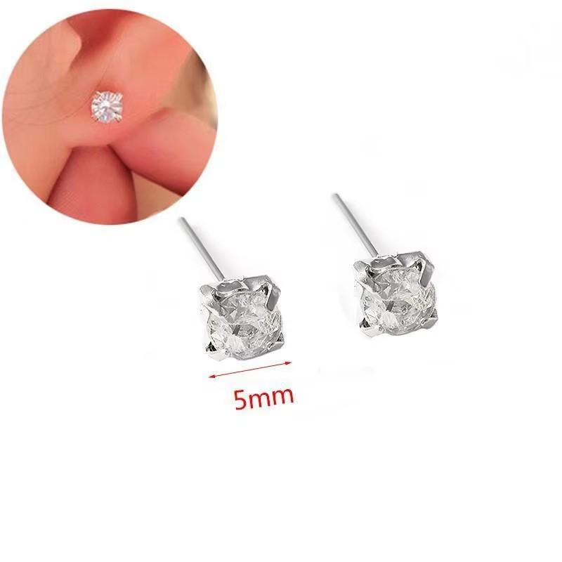 925 Silver Needle Korean Fashion Zircon Geometric Earrings For Women Jewelry Trending Luxury Crystal Cross Stud Earrings