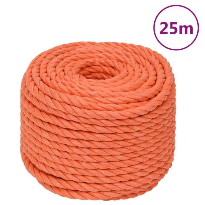 152954 vidaXL Corde de travail Orange 24 mm 25 m Polypropylène