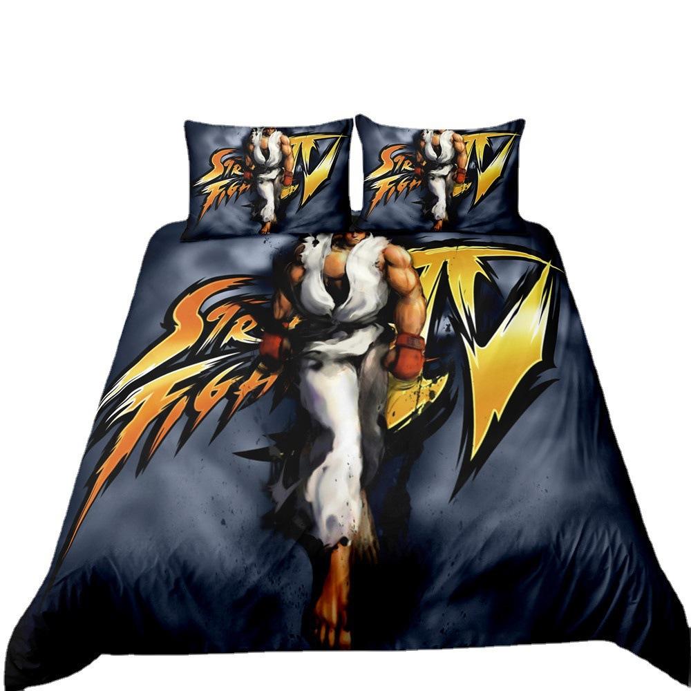 3D Digital Printing Quilt Set Three-Piece Game Cartoon