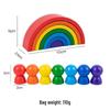 Wooden Rainbow House Block Set for Kids - Early Education Stacking Toy