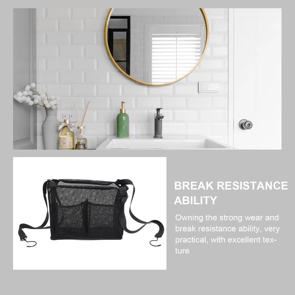 Adjustable Shower Tools Organizer with Hooks Toiletry Storage Basket Bathroom Hanging Bag  Travel