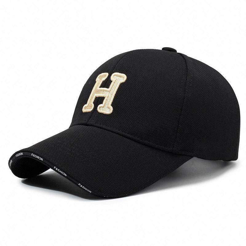 H Letter Embroidery Baseball Cap Outdoors Breathable Sun Protection Peaked Hat