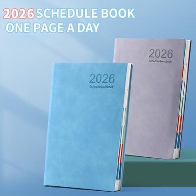2026 A5 Anteckningsbok Planerare Premium PU Läder Journal Tidshantering/Schemaläggning/Anteckningskalender