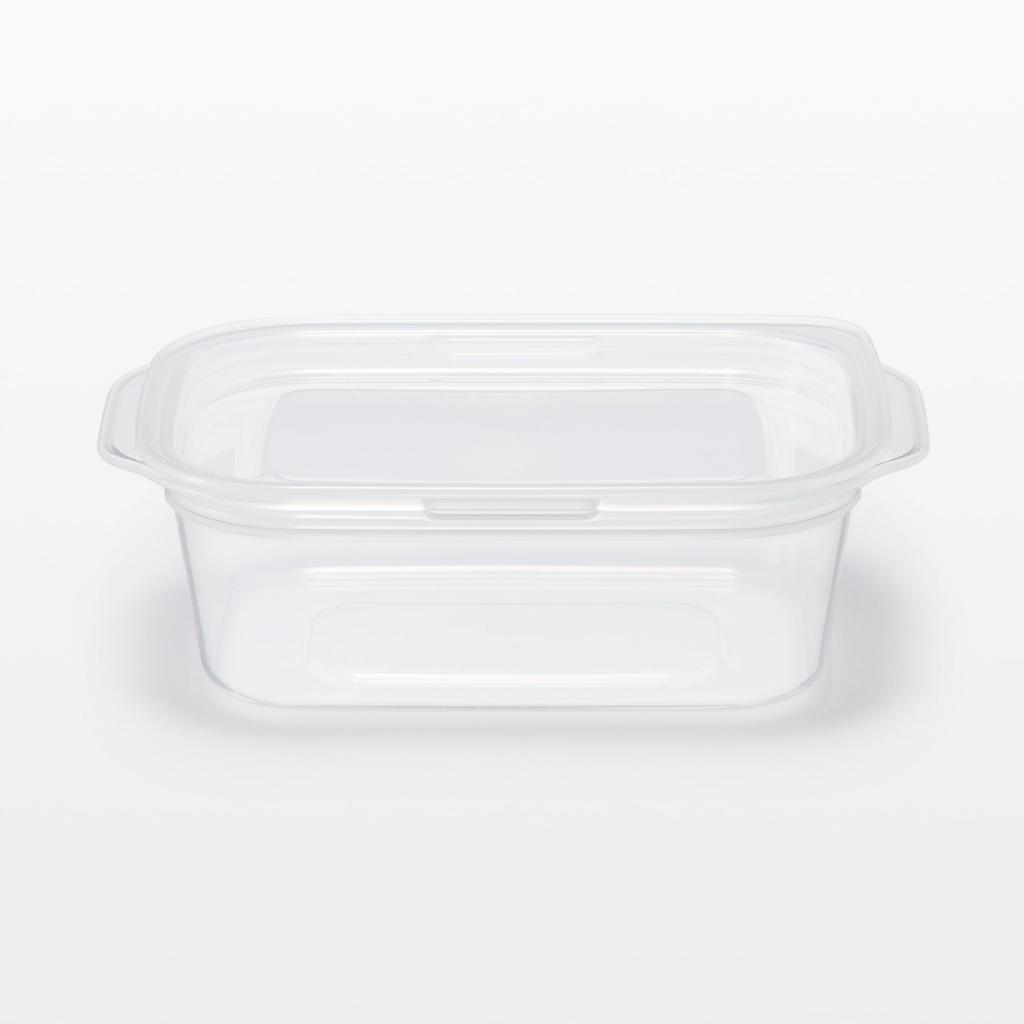 MUJI Microwaveable Food Containers with Pack of MDC95A3S Lids, Semi-Transparent, Rectangular, 180mL, 4,