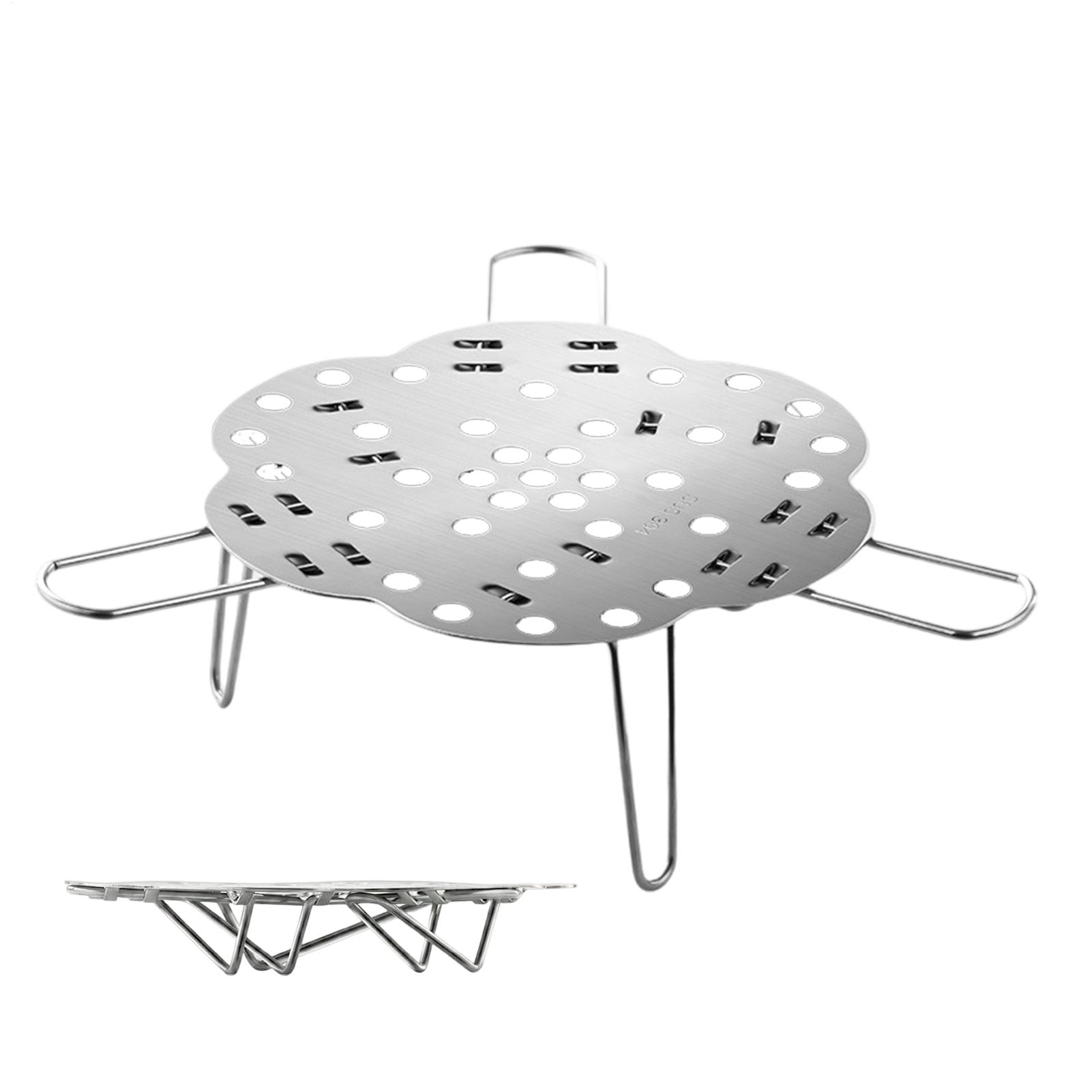 

Складная подставка-пароварка из нержавеющей стали с регулируемой высотой и съемными ножками, экономящая место CN